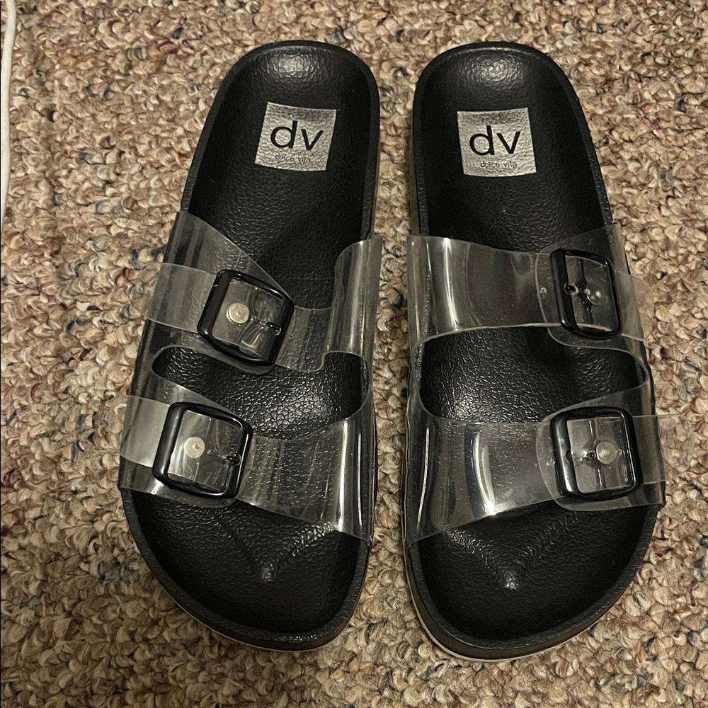 DV by Dolce Vita Black and Clear Flats